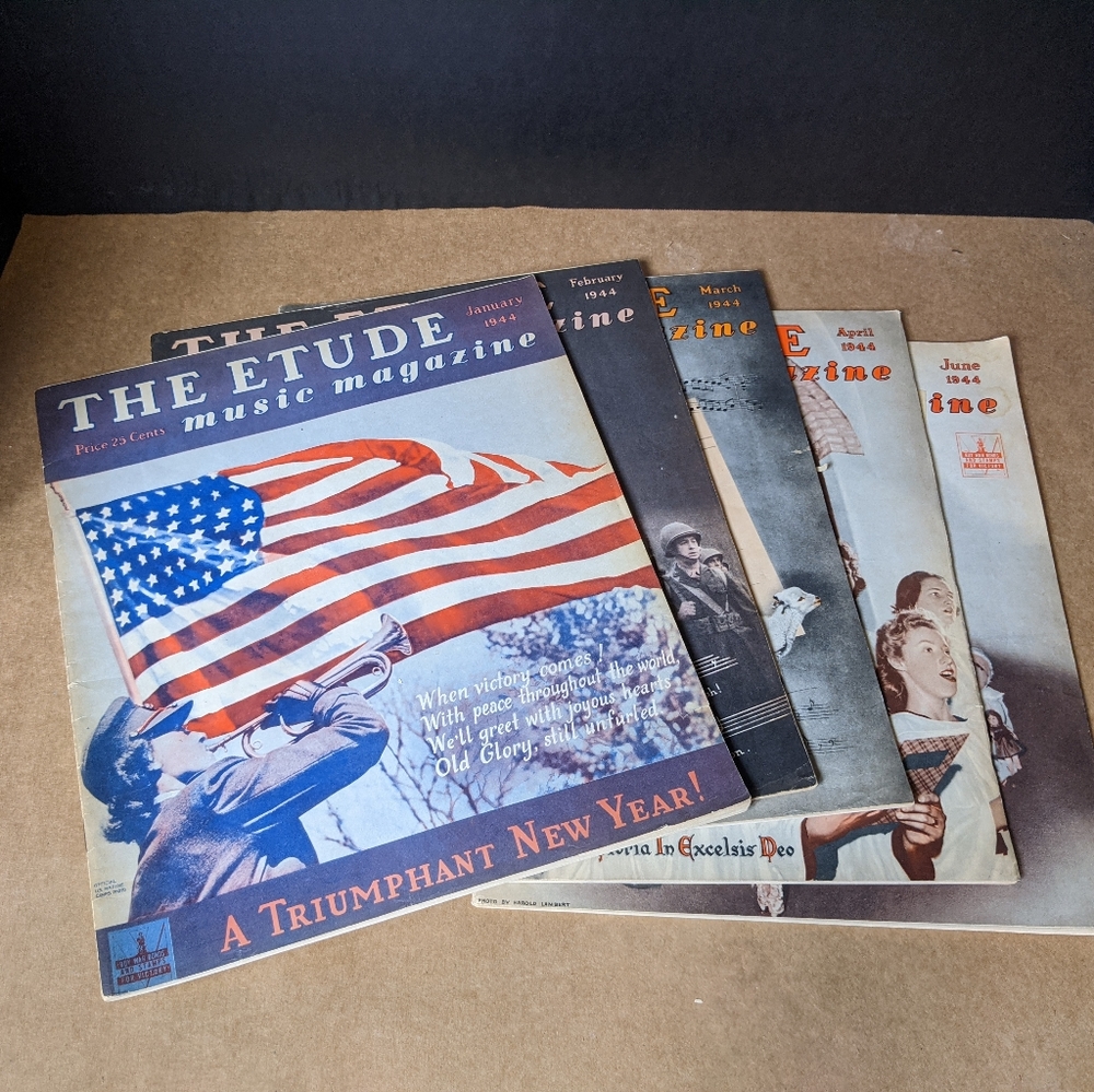 5 Etude Music Magazines from 1944